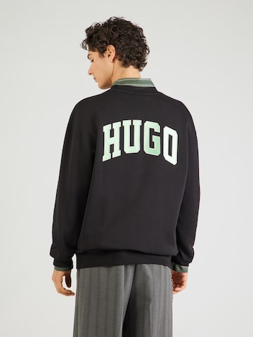 HUGO Sweatshirt 'Deakandlong' in Black: front