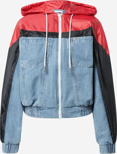 Tommy Jeans Преходно яке в светлосиньо / светлочервено / черно, Преглед на продукта