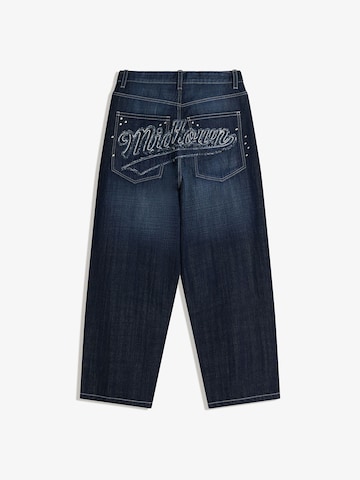 Wide Leg Jean Bershka en bleu