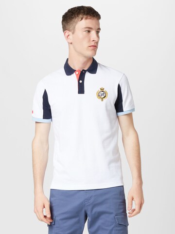 Hackett London Poloshirt in Weiß: Vorderseite