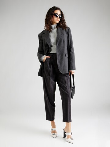 OBJECT Loose fit Pleat-Front Pants 'ROBIN' in Grey