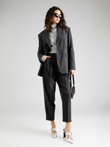 OBJECT Loose fit Pleat-front trousers 'ROBIN' in Grey