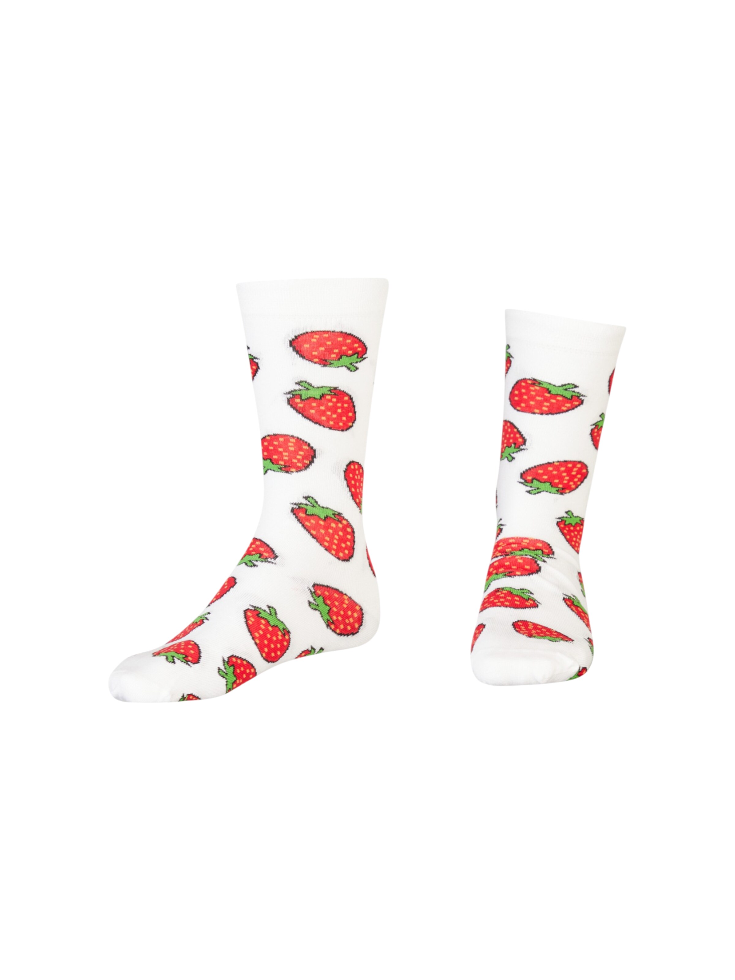 AbgeStrumpft Socks 'Erdbeere' in White: front
