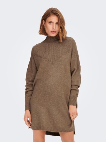 ONLY Knitted dress in Brown: front