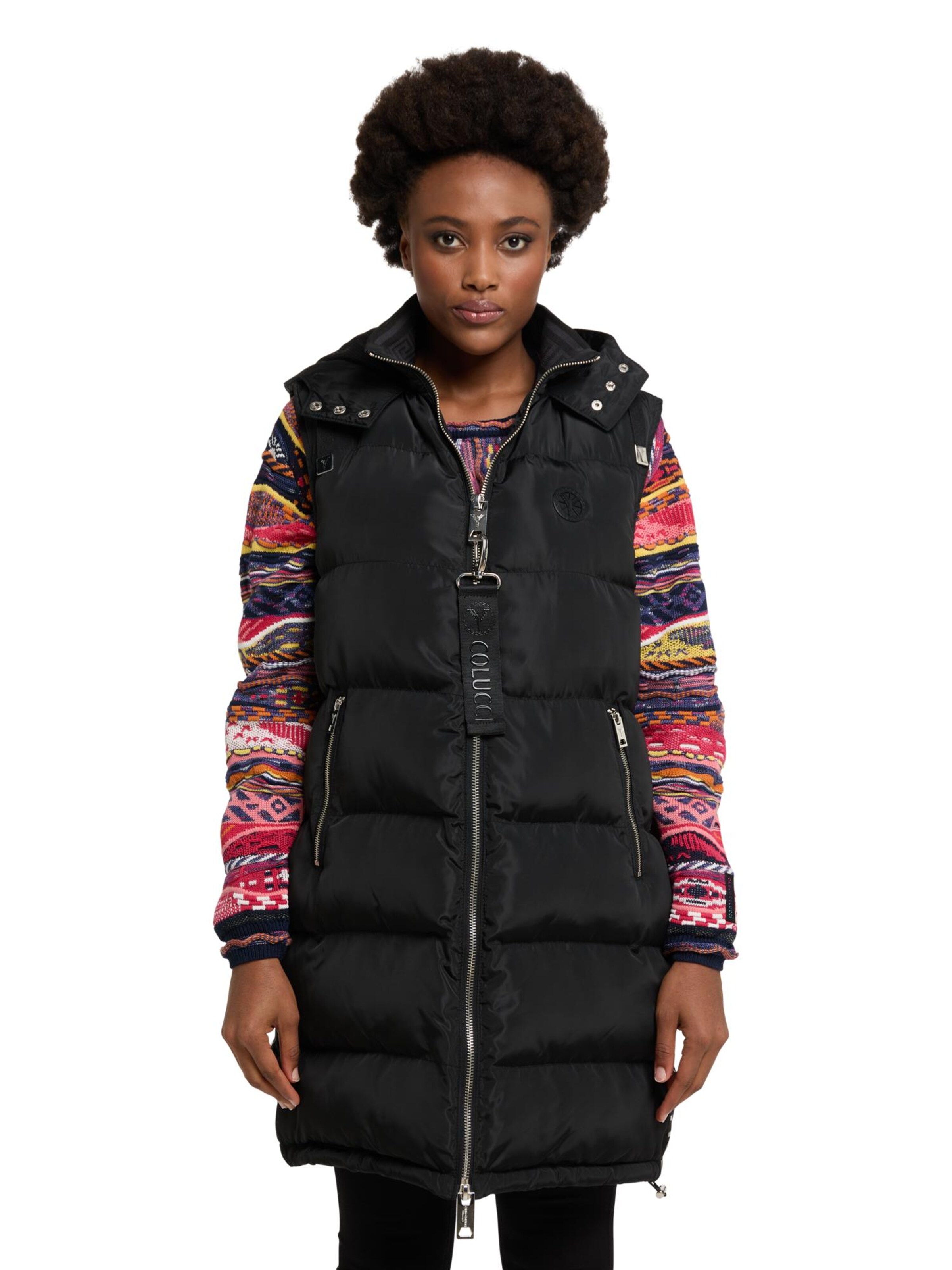 Carlo Colucci Weste 'D'Auria' in Schwarz: Vorderseite