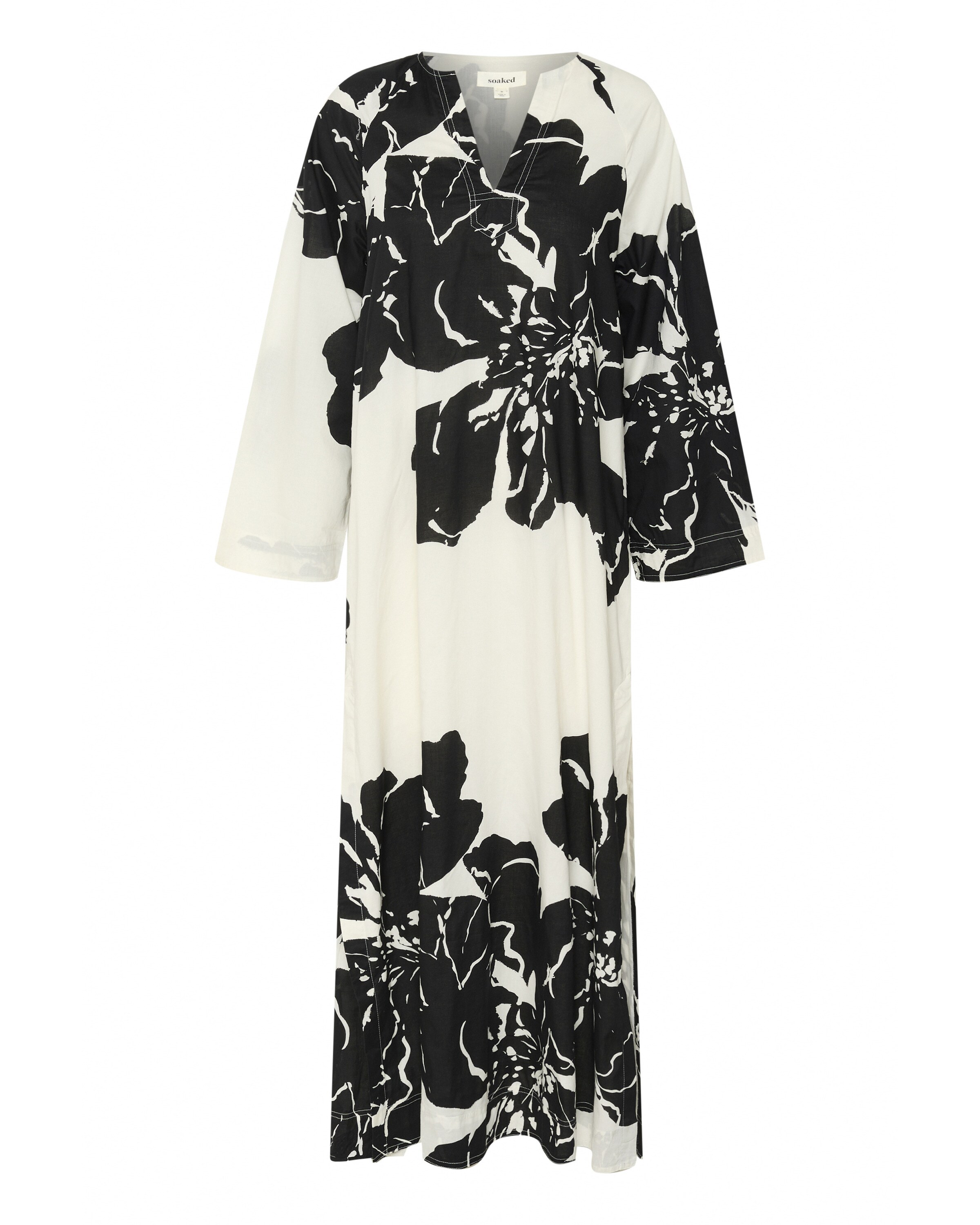 SOAKED IN LUXURY Kjole 'Joanne' i sort / uldhvid, Produktvisning