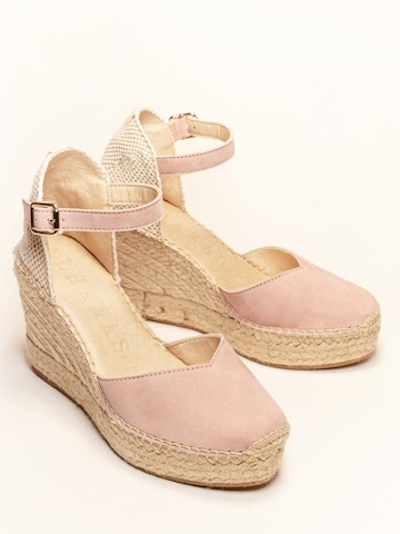 Alhamas - Sandalias con hebilla 'Alpargata Cuña 10 cm' en rosa