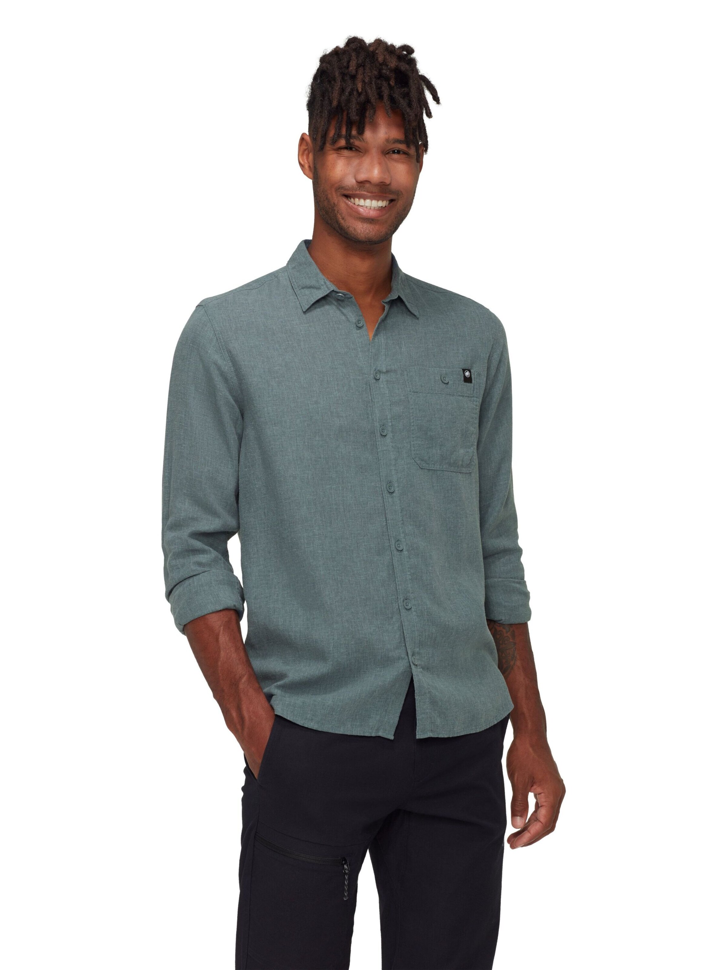 MAMMUT Regular Fit Funktionshemd 'Alvra Summer' in Grau: Vorderseite