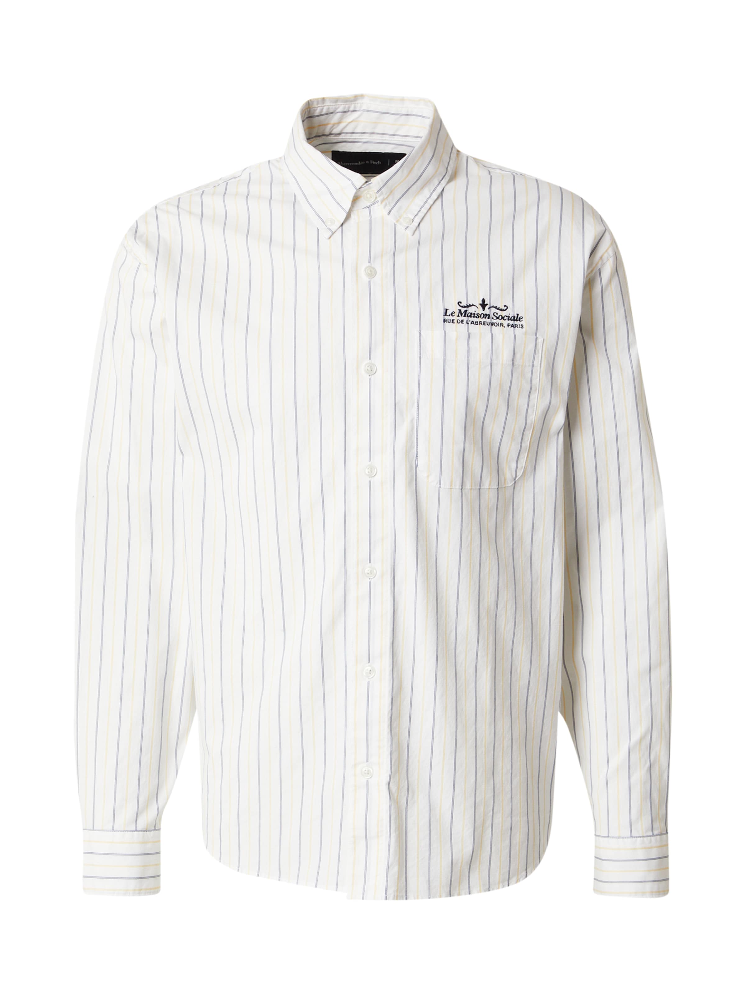 Abercrombie & Fitch Рубашка в Пастельно-желтый / Серый / Белый, Обзор товара