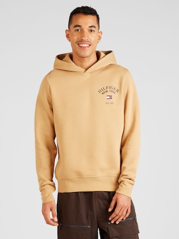 TOMMY HILFIGER Sweatshirt 'Arched Varsity' in Beige: predná strana