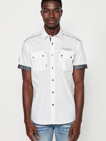 KOROSHI Regular fit Button Up Shirt in White: front