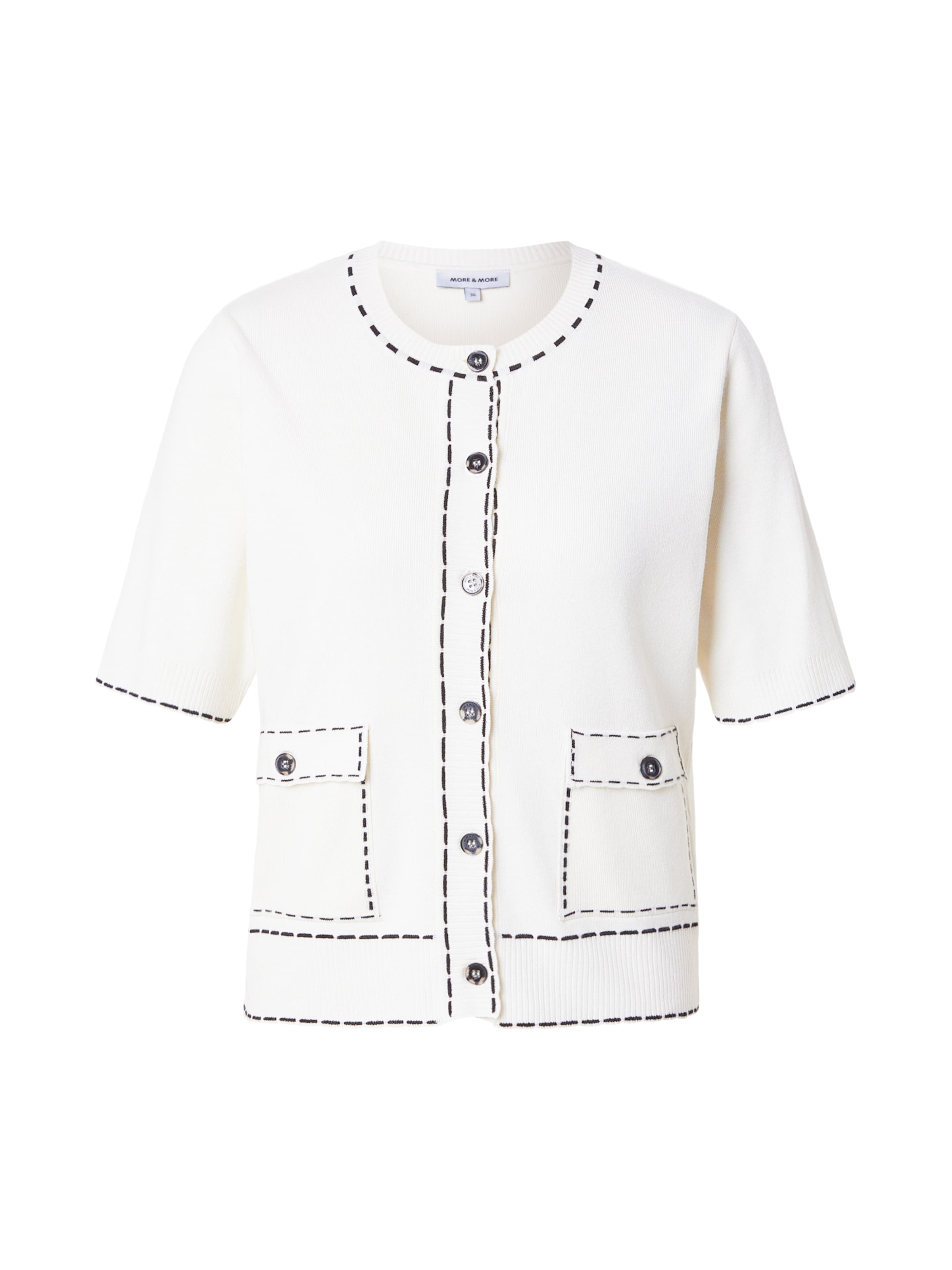 Geacă tricotată de la MORE & MORE pe alb: față