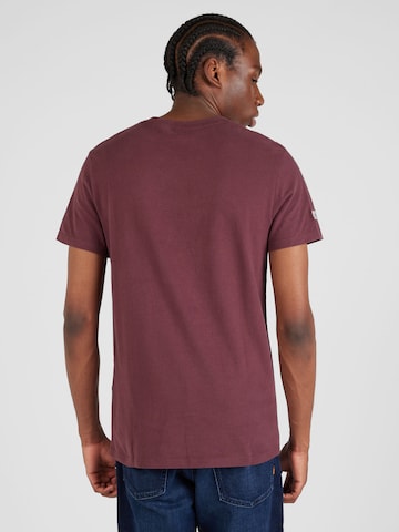 Superdry Tapered Shirt 'CHENILLE' in Rood
