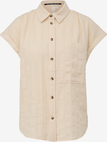 Camicia da donna di QS in beige: frontale