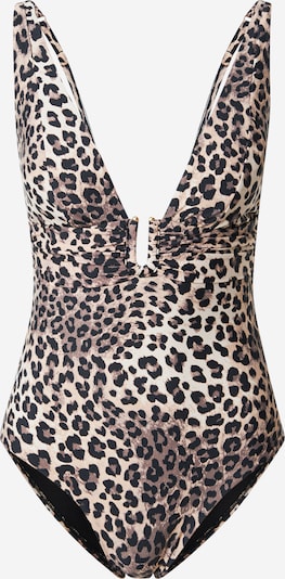 Maudymosi kostiumėlis 'Luxe Animalia' iš Hunkemöller, spalva – kapučino spalva / tamsiai ruda / juoda, Prekių apžvalga