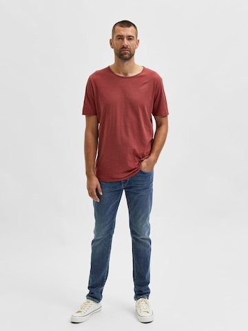 Coupe slim Jean 'Leon' SELECTED HOMME en bleu