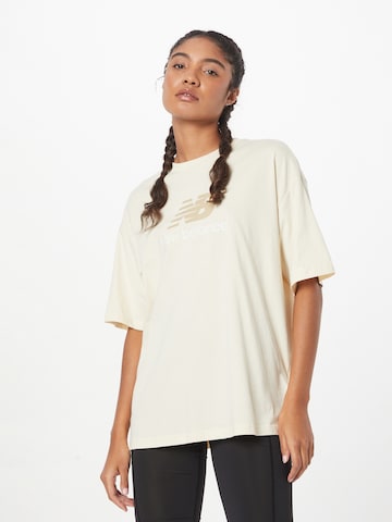 Maglia extra large 'Essentials' di new balance in bianco: frontale