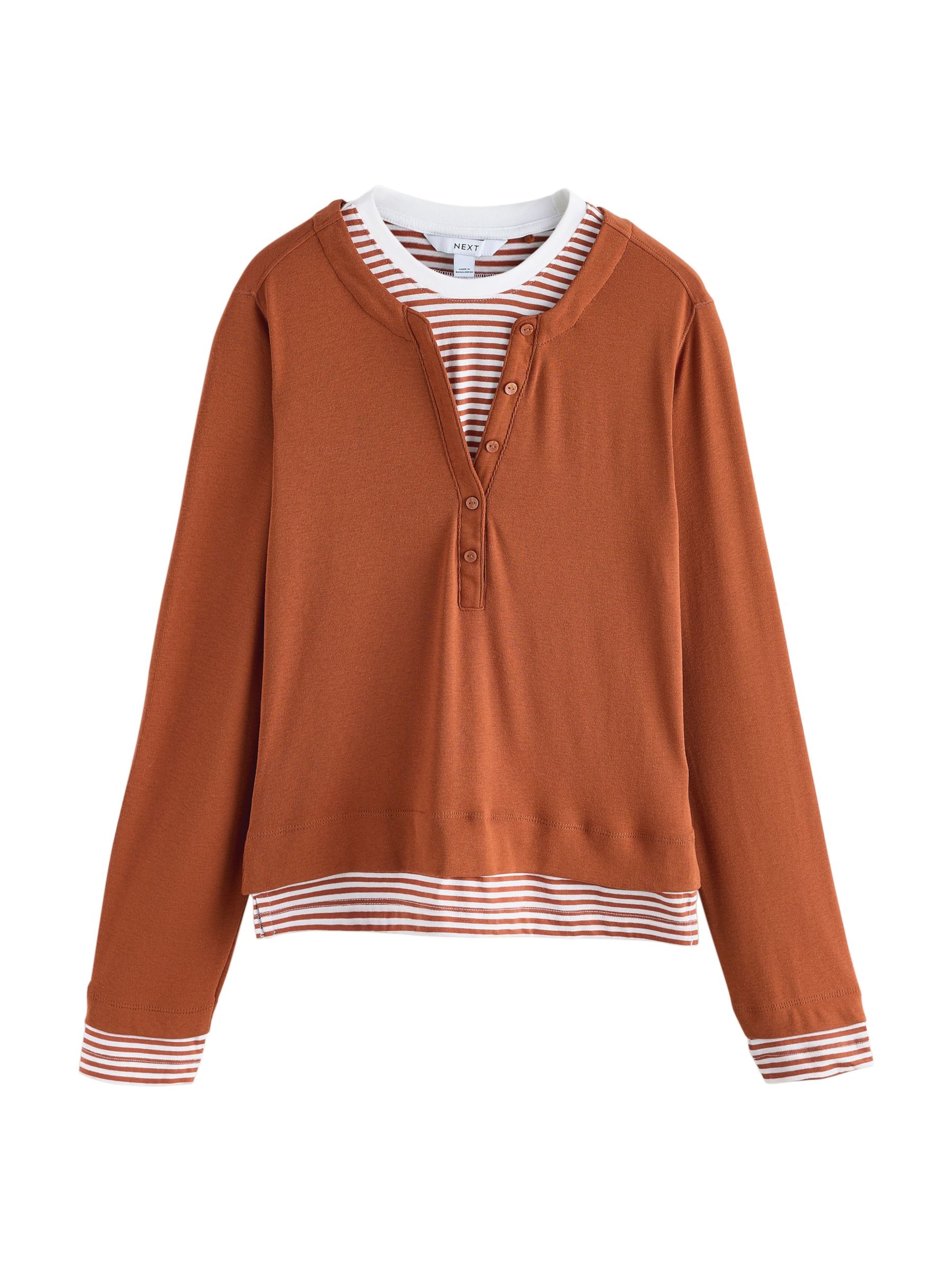 T-shirt Next en marron : devant