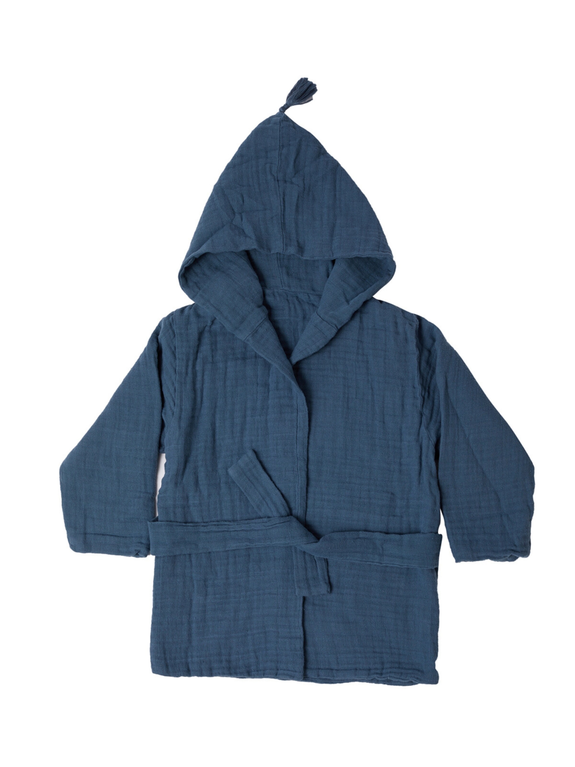 OrganicEra Bathrobe in Blue: front