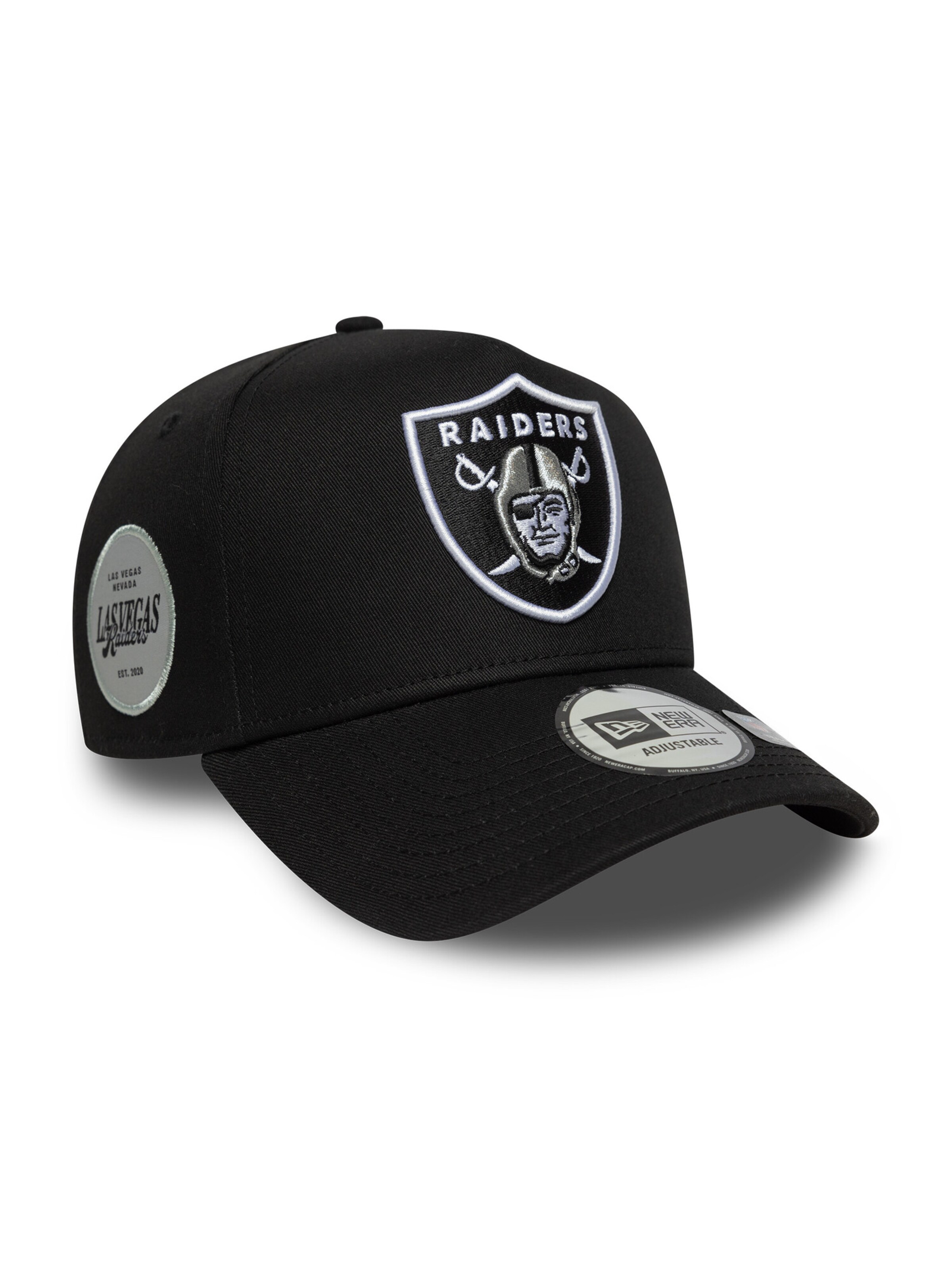 NEW ERA Athletic Cap '9FORTY E-Frame Las Vegas Raiders NFL' in Black: front