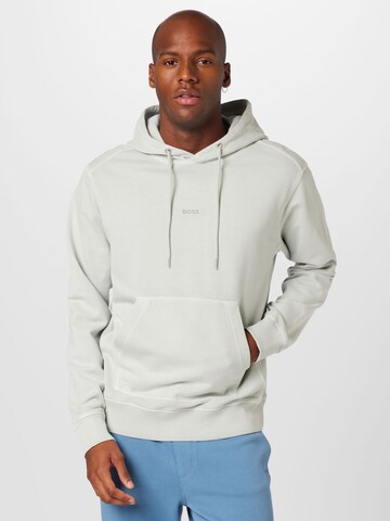 BOSS Orange Sweatshirt 'Wefadehoody' in Grijs: voorkant