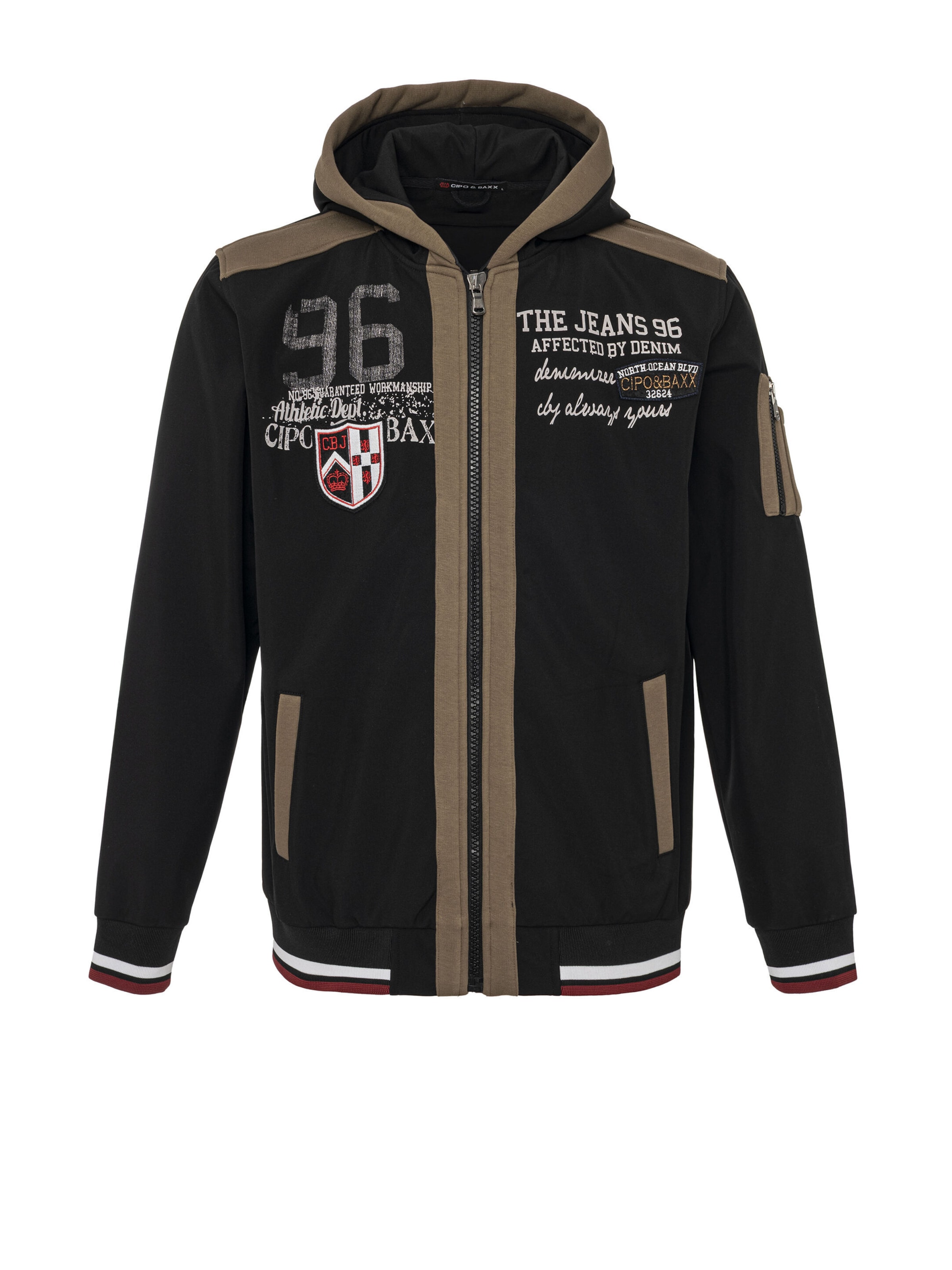 CIPO & BAXX Sweat jacket in Black: front