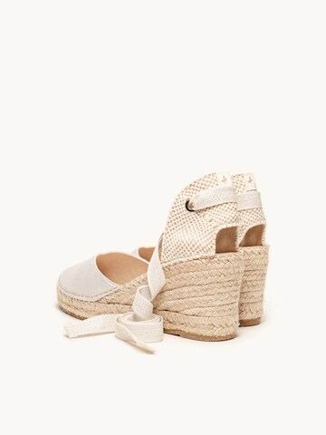 Alhamas Sandal 'Alpargata Cuña 7 cm' in Silver