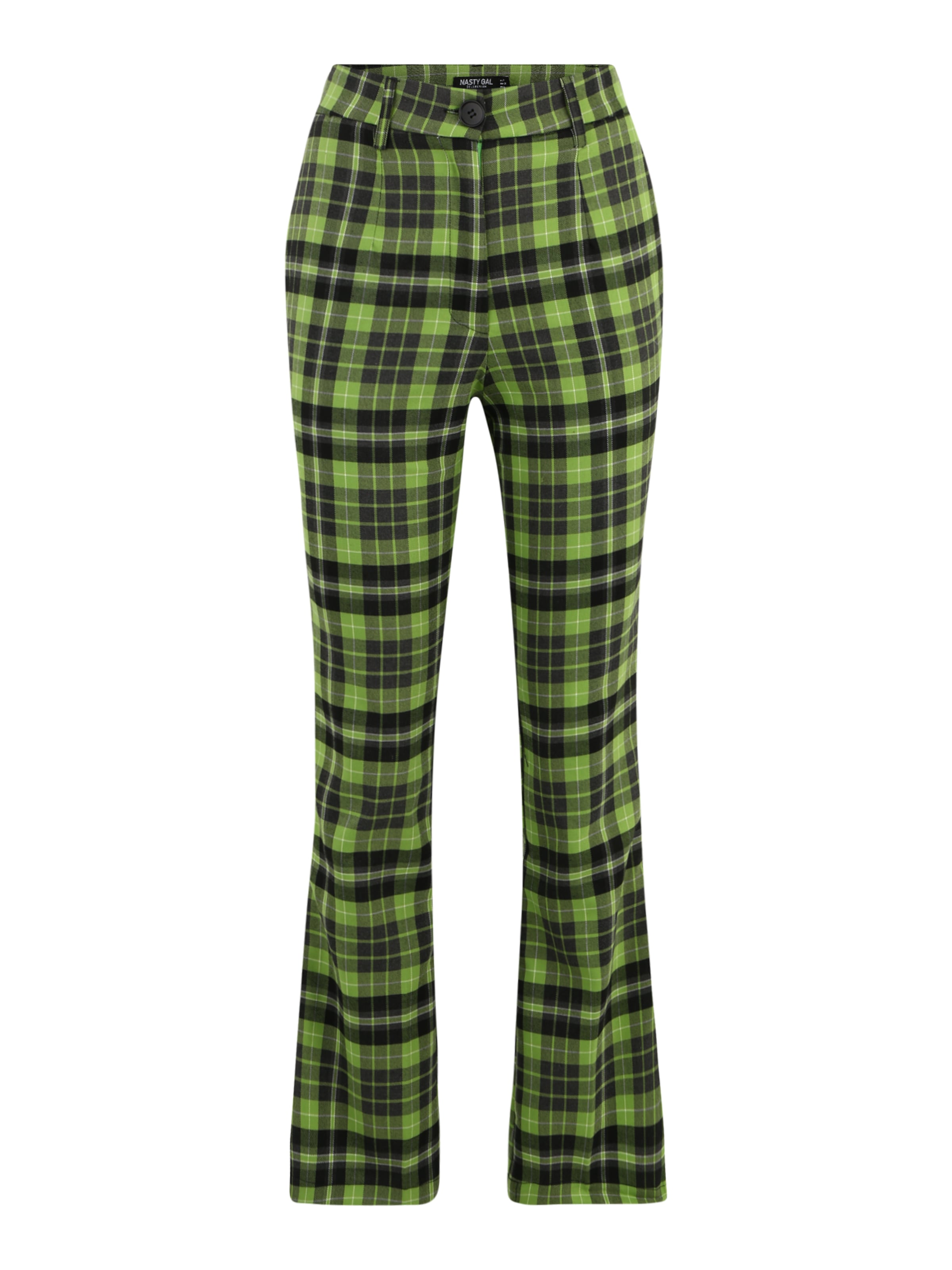 Nasty Gal Petite Flared Trousers in Green: front