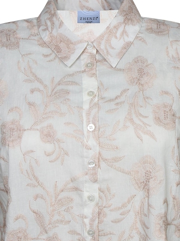 Zhenzi Blouse 'ZH - Erica 1297 - Shirt - Blue' in Beige
