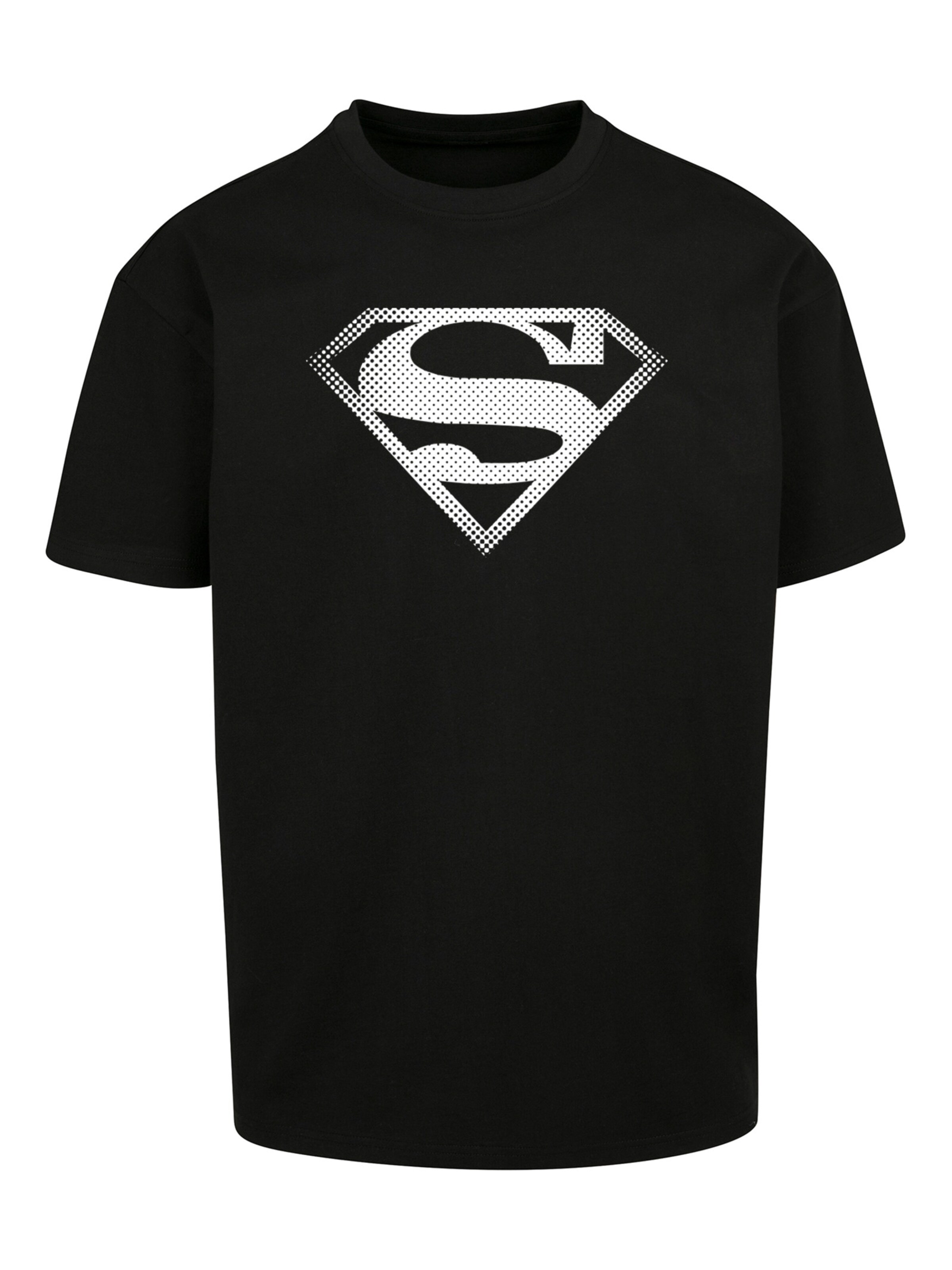 F4NT4STIC Shirt 'Superman Superheld' in Zwart: voorkant