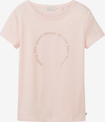 T-shirt TOM TAILOR DENIM en rose : devant