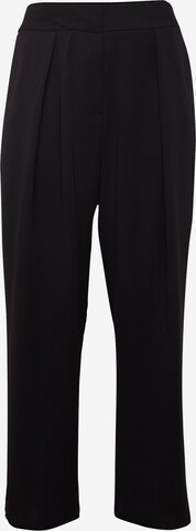 River Island Plus - Pierna ancha Pantalón plisado en negro: frente