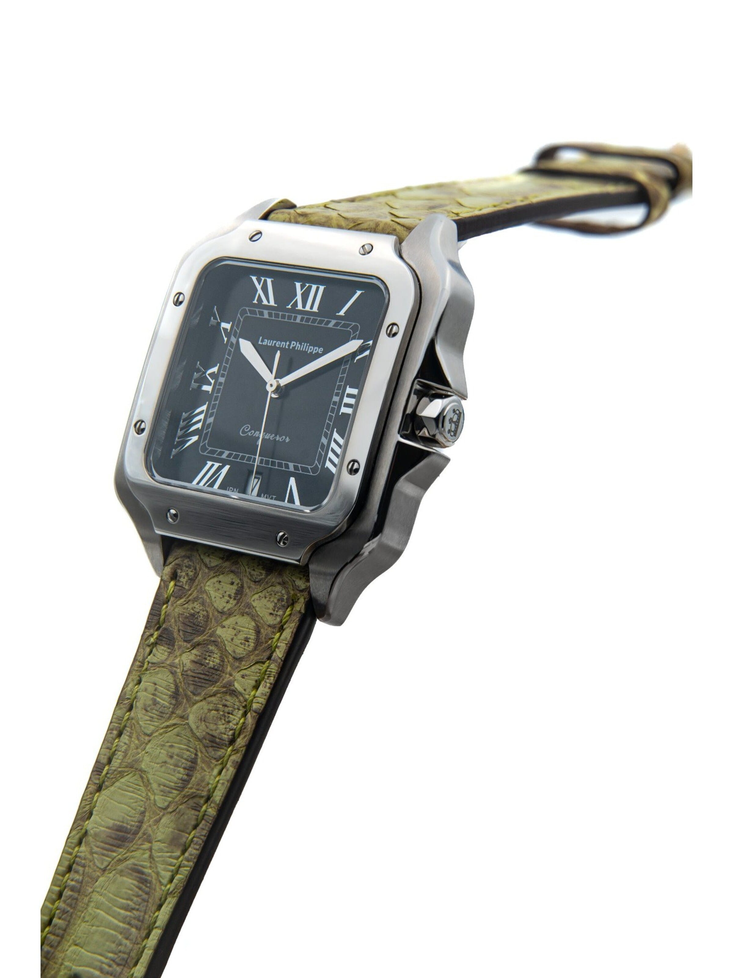 Laurent Philippe Analog watch 'Conqueror Black Orlov – Toxic Lizard' in Green