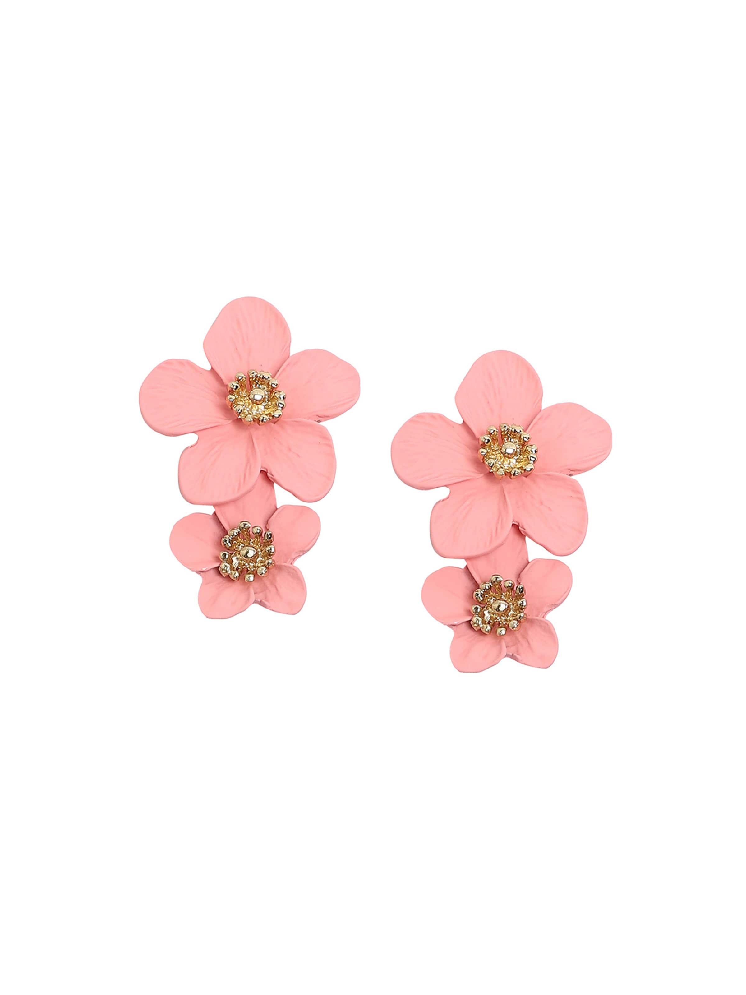 Boucles d'oreilles 'Shabia' SOHI en rose : devant