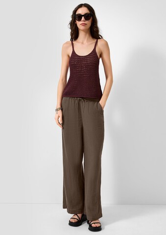 QS Wide leg Broek in Bruin