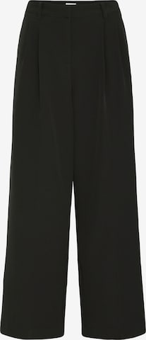 ICHI Wide leg Pleat-Front Pants 'IHLEXI PA9' in Black: front