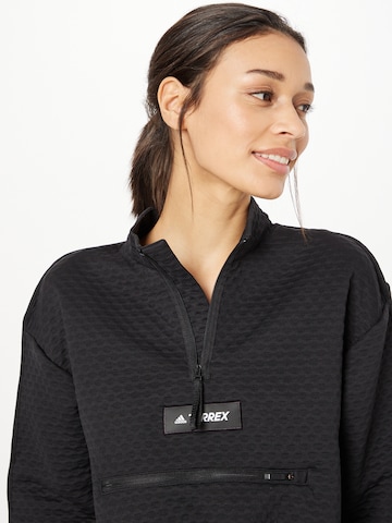 ADIDAS TERREX Sportief sweatshirt 'Hike Fleece' in Zwart