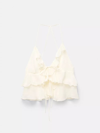 Pull&Bear Haut en blanc, Vue avec produit