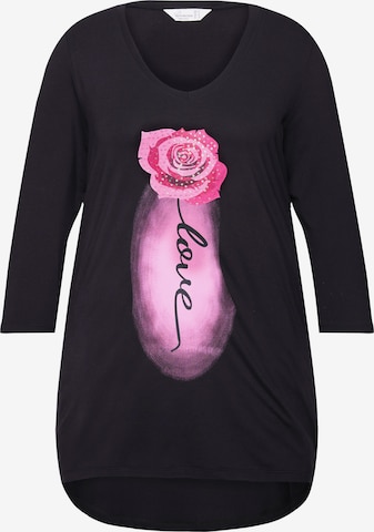 T-shirt MIAMODA en noir : devant