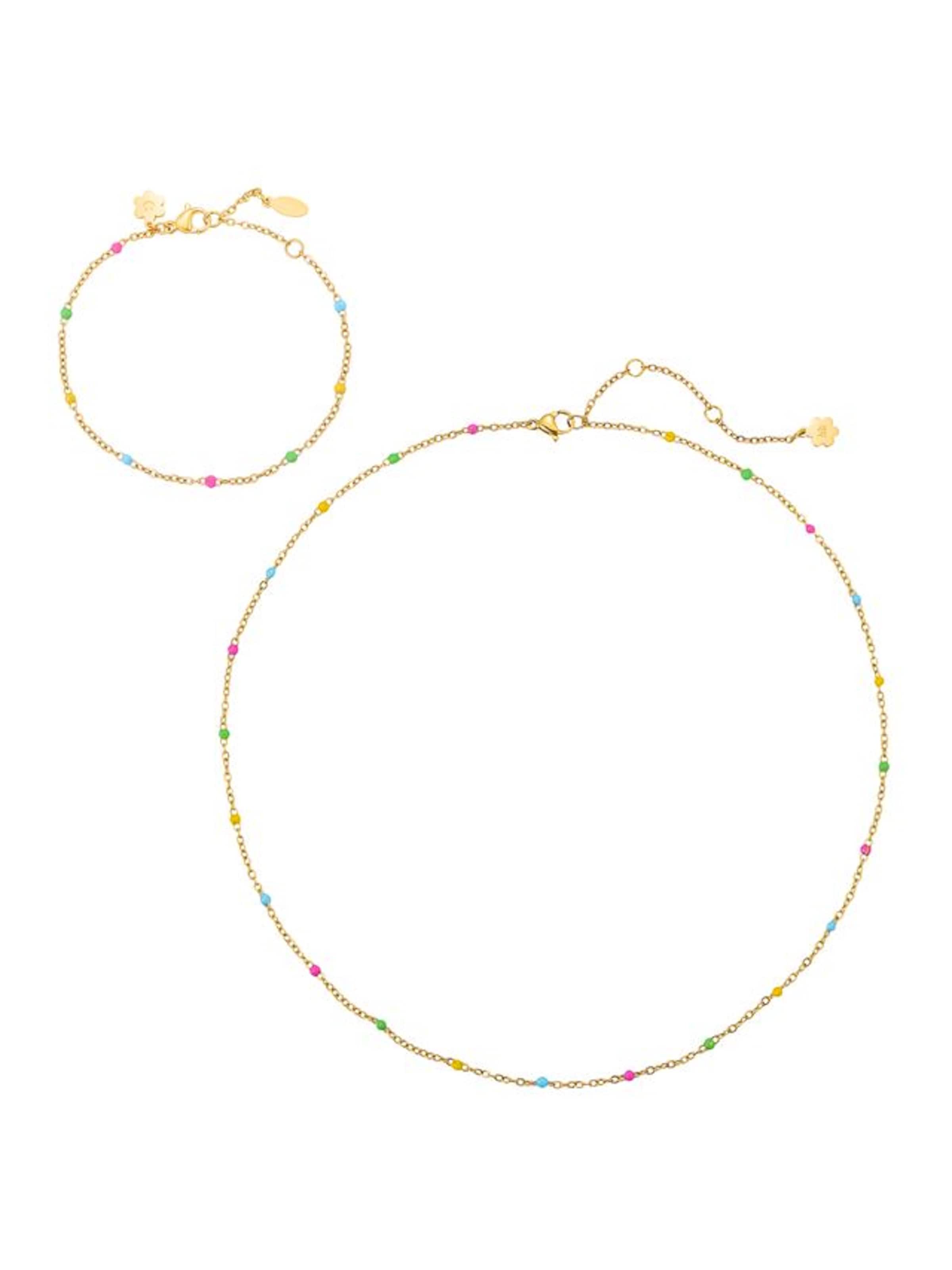 Hey Happiness - Conjunto de joyería en oro: frente