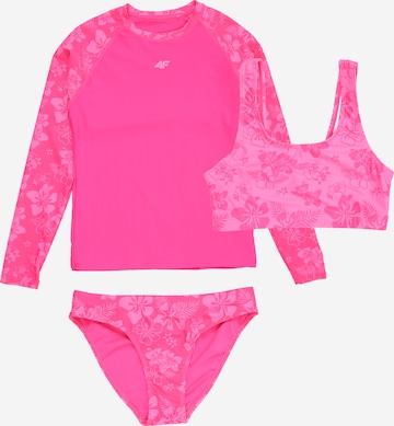 4F Junior Urheilullinen uima-asu värissä vaaleanpunainen: etupuoli