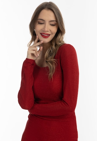 faina Top in Rood: voorkant