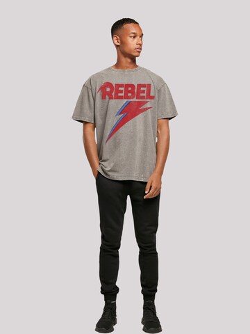 F4NT4STIC Shirt 'David Bowie Distressed Rebel' in Grey