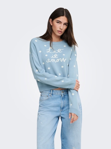 ONLY Pullover 'XMAS' i blå: forside