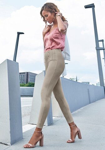 LASCANA Skinny Leggings i beige: framsida