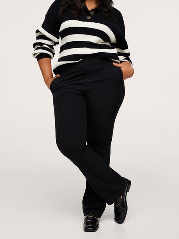 Coupe slim Pantalon 'LIZZY' MANGO en noir : devant