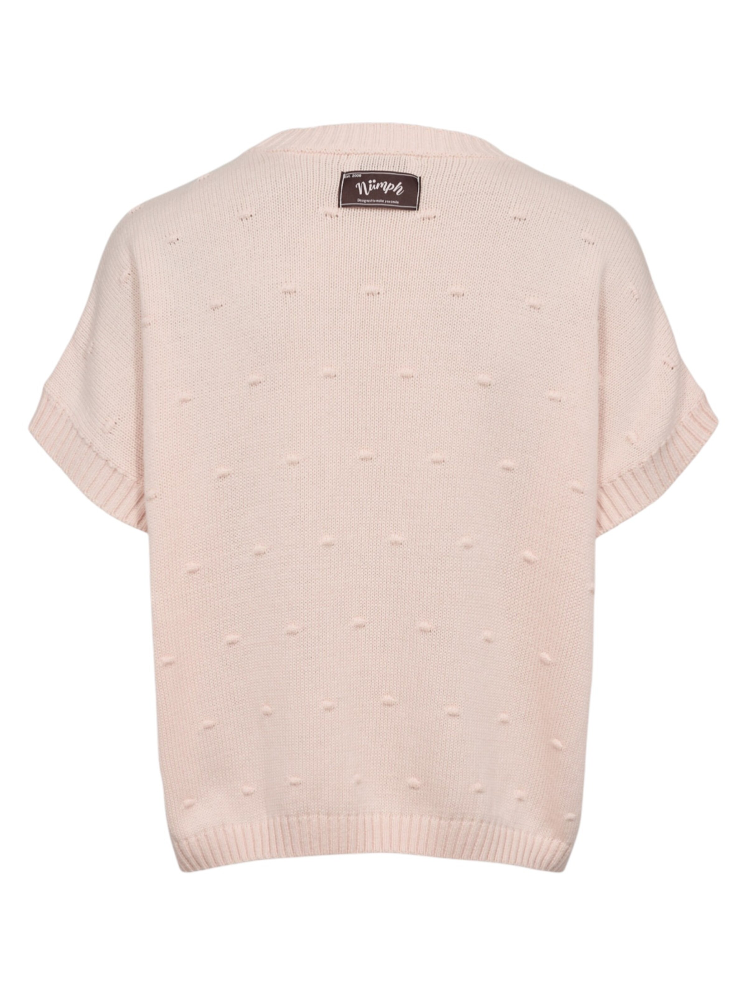 NÜMPH Strickpullover mit Halbarm 'NULISANA PULLOVER' in Pink