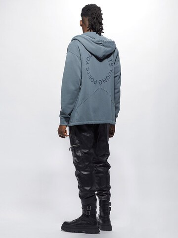 Young Poets Zip-Up Hoodie 'Joris' in Grey