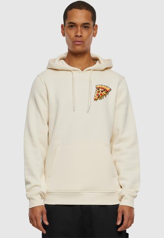 Merchcode Sweatshirt 'Pizza Comic' in Weiß: Vorderseite