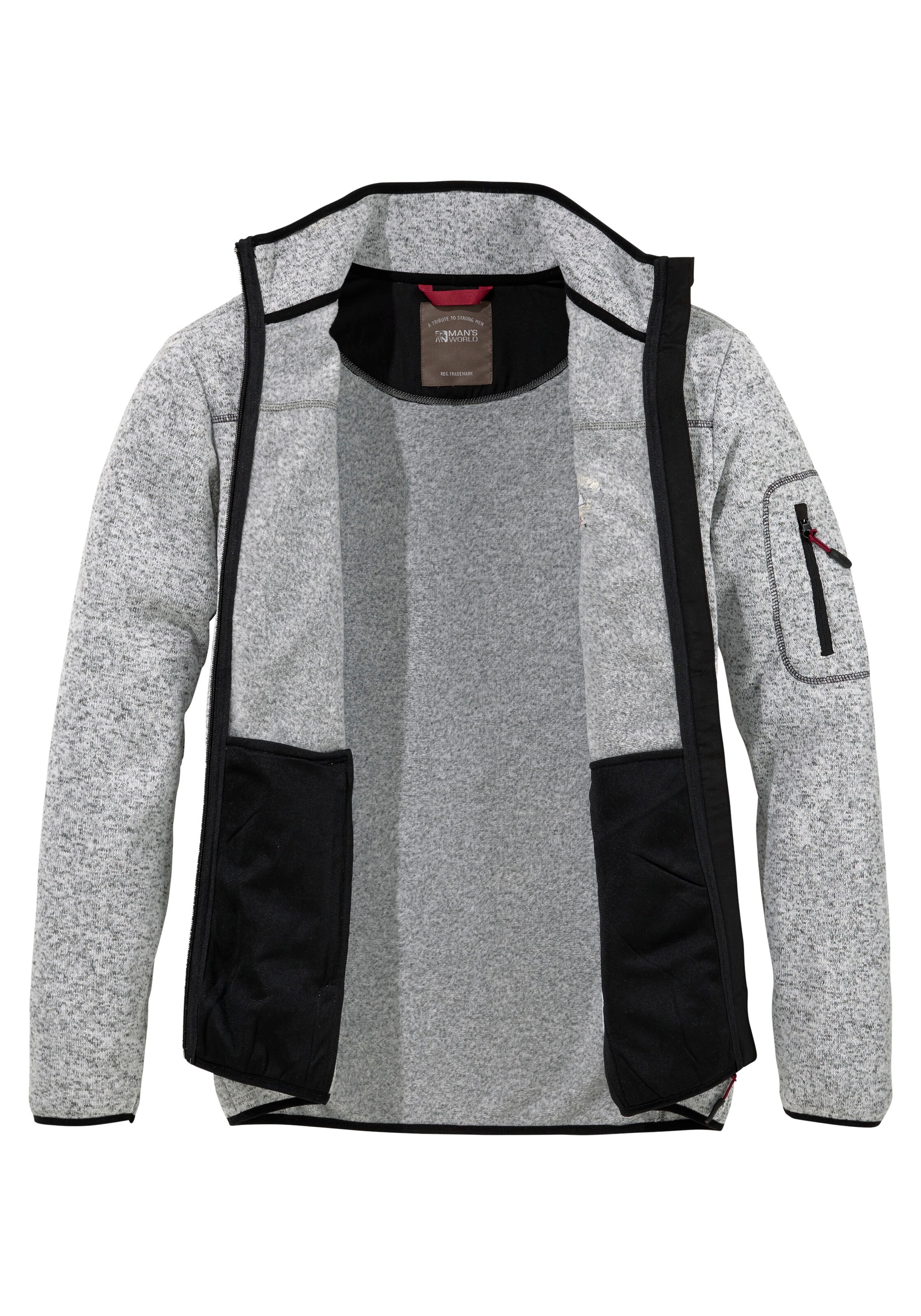 Man's World Fleece Jacket in Grey